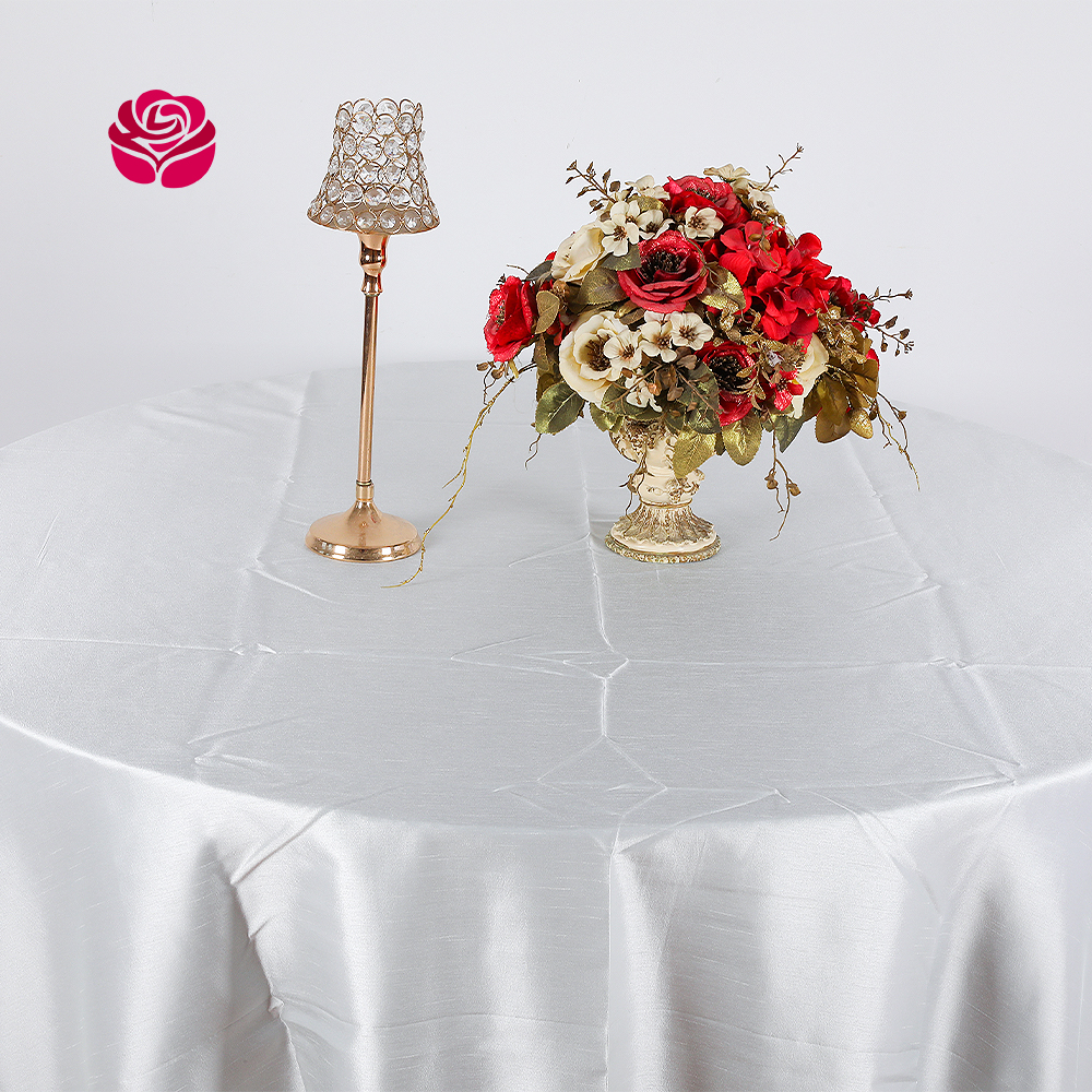  Luxury 132 Round White Table Cloth Wedding Polyester 120 Inch Bamboo Round Tablecloth for Wedding Banquet Restaurant