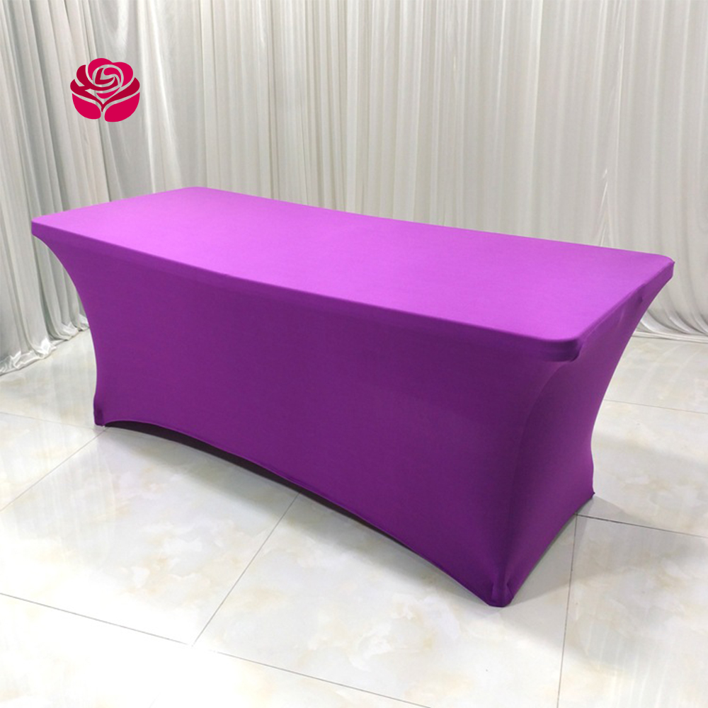 Custom 4ft 5ft 6ft 8ft Event Wedding Fiited Stretch Table Cover Washable Elastic Table Cloth