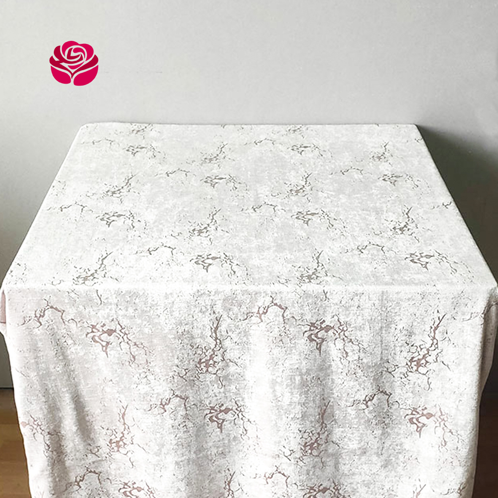 Hualai Wholesale Custom Rectangle Grain Jacquard Polyester Tree Branch Pattern Table Cover Cloth For Wedding Banquet